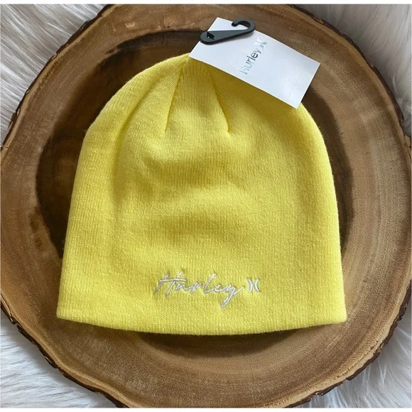 Hurley | Accessories | Nwt Hurley Yellow Knit Beanie | Poshmark display picture 2